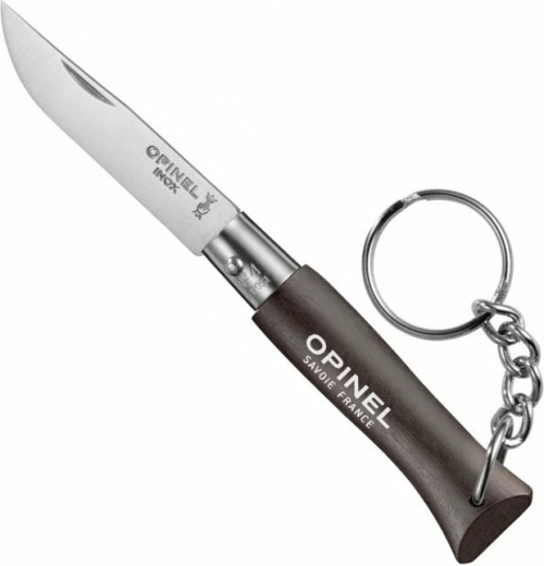 Opinel N°04 brelok do kluczy – nóż kieszonkowy 5 cm, czarny, drewno bukowe