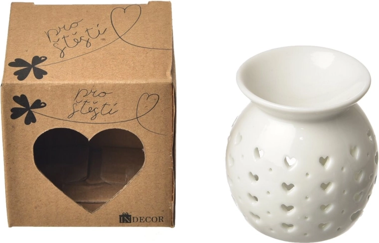 Porcelanowa aromalampa „Na szczęście” biała 7 × 7 × 6 cm
