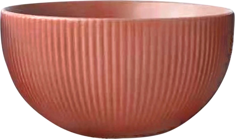 Ceramiczna miska Kitchisimo 320 ml, żebrowana ceglana