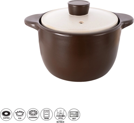 Ceramiczny żaroodporny garnek 4,2 l z pokrywką