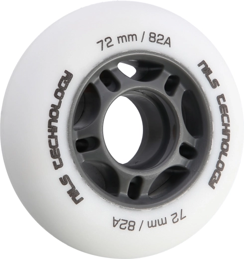 Matowe kółka do rolek inline NILS Extreme 72 mm 82A, białe, zestaw 4 szt.