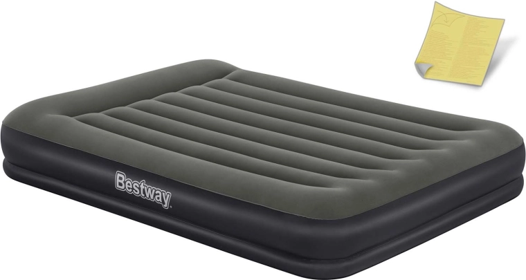Dwuosobowy materac dmuchany BESTWAY 203 × 152 × 36 cm z welurową powierzchnią