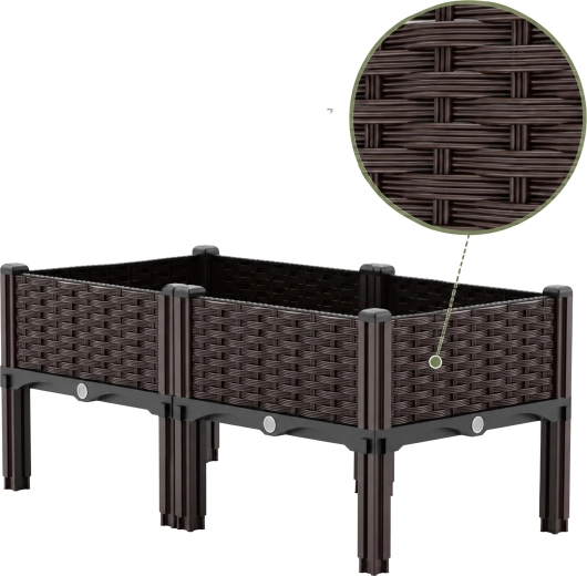 Stylowy rattanowy wygląd w brązowym kolorze
