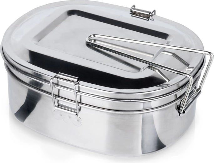 Stalowa turystyczna menażka/lunch box 2‑częściowa 350/900 ml REDCLIFFS