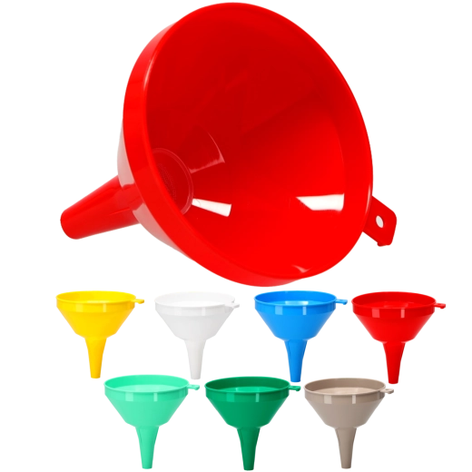 Duży plastikowy lejek z sitkiem 16 cm