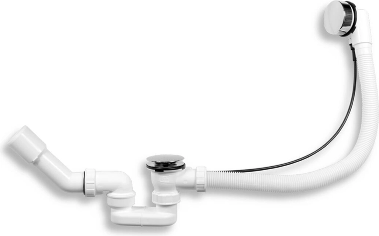 Automatyczny odpływ wannowy z syfonem, chrom