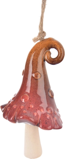 Ceramiczny dekoracyjny dzwonek w kształcie czerwonego kapelusza 10 × 8 × 10 cm