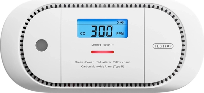Detektor tlenku węgla X‑Sense XC01‑R z wyświetlaczem LCD i wymienną baterią