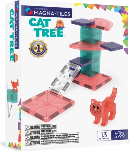 MAGNA-TILES Cat Tree magnetyczne klocki konstrukcyjne – koci drapak/drzewko (13 elementów)