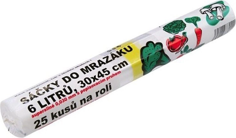 Woreczki do zamrażarki z paskiem do opisu 6 l, ekstra wytrzymałe (25 szt.)