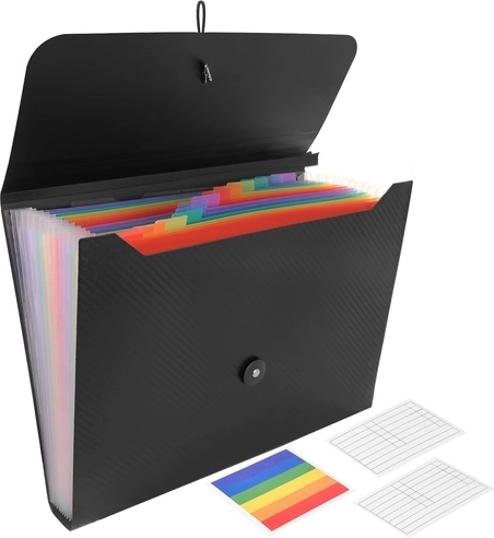 Teczka na dokumenty A4 z gumką Maaleo – harmonijkowy organizer, 13 przegródek