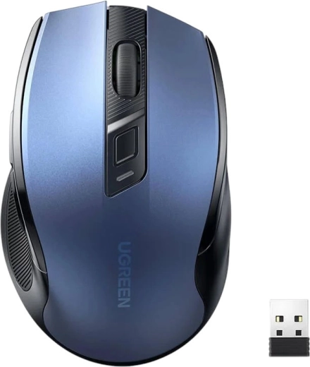 Bezprzewodowa mysz UGREEN MU006 z cichym klikaniem (silent click), niebieska