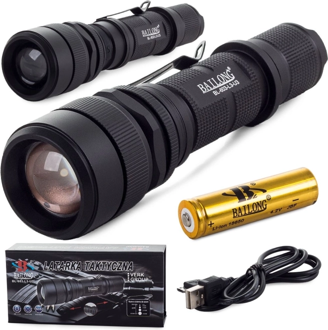 Taktyczna latarka z diodą LED Cree XM-L3-U3 od Bailong
