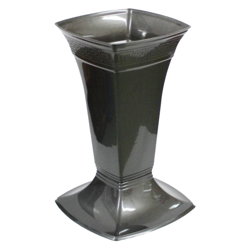 Wazon cmentarny Etna niski w grafitowym metalicznym kolorze LAMELA