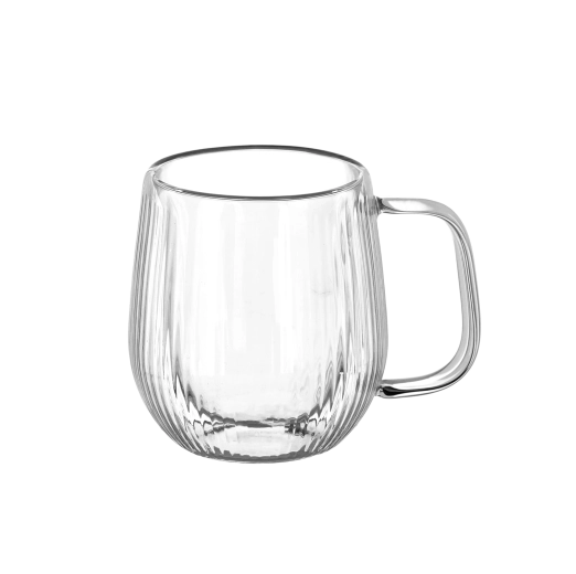 Zestaw 2 szklanek Stripe z podwójną ścianką i uchem 230 ml