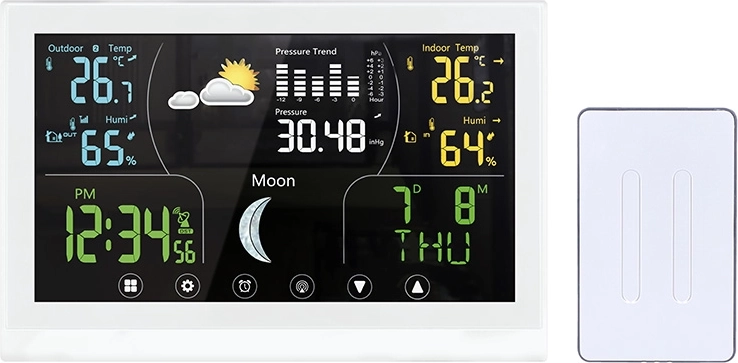 Solight stacja meteorologiczna z kolorowym wyświetlaczem, biała