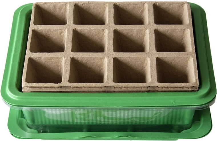 Mini-szklarenka z papierową tacką siewną, 12 pól, 3 zestawy