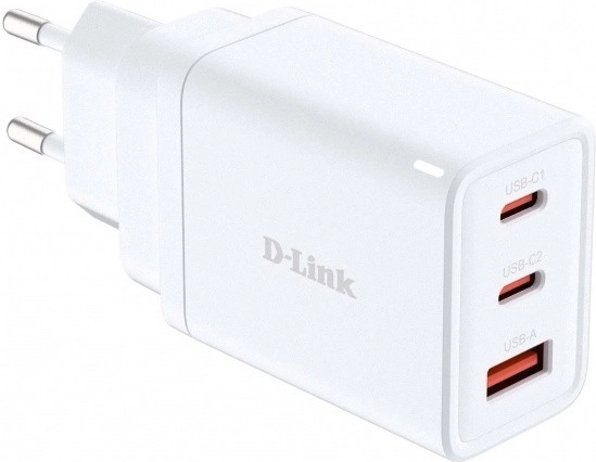Ładowarka sieciowa D-Link GaN 65 W, 2× USB-C i 1× USB-A