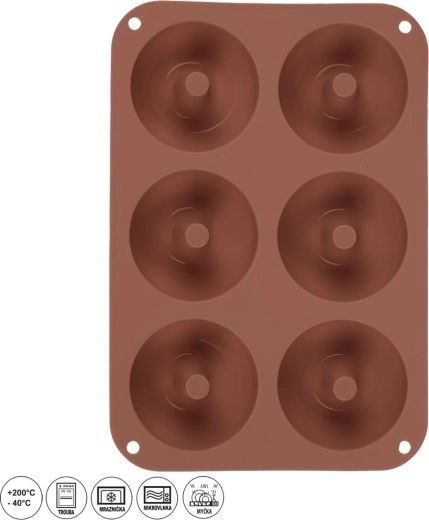 Silikonowa forma do donutów na 6 sztuk