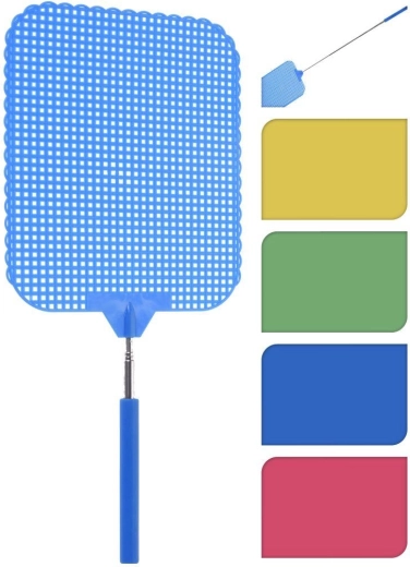 Teleskopowa packa na muchy MAXI 34–66 cm, metalowy uchwyt, mix kolorów