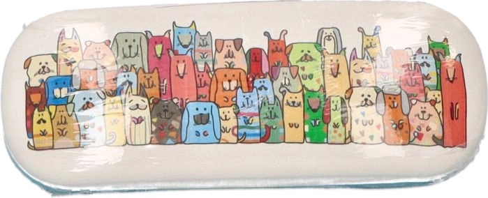 Etui na okulary Stay Pawsitive z motywem psów, wodoodporne PVC