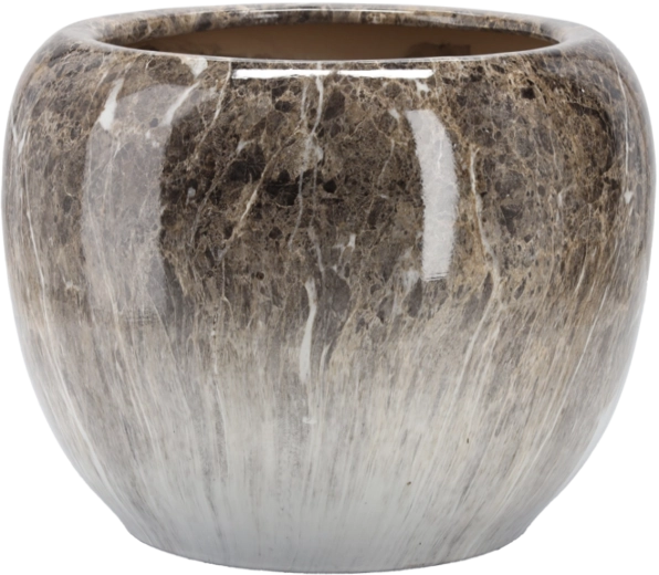 Ceramiczna osłonka na doniczkę Marmur 48 cm z marmurowym dekorem