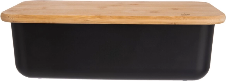 Chlebak Black z bambusową pokrywą 40 × 23 × 13 cm