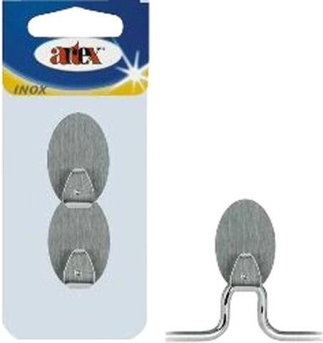 Samoprzylepny nierdzewny owalny haczyk (2 szt.)
