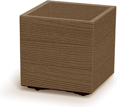 Doniczka Madera Square Eco Wood 29 cm – kwadratowa plastikowa doniczka z dekorem drewna