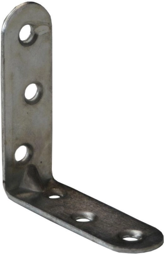 Kątownik montażowy z przetłoczeniem 60 × 18 × 2 mm, biały ocynk, 15 szt.