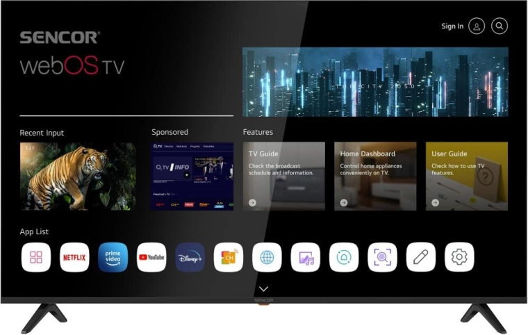 Sencor 65" UHD Smart TV z webOS