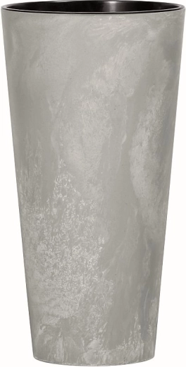 Donica Tubus Slim efekt betonu z wkładem do sadzenia 40 cm szara