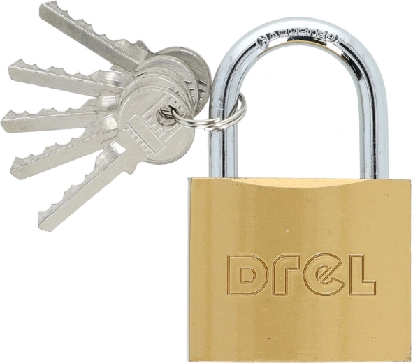 Kłódka mosiężna 60 mm, 5 kluczy