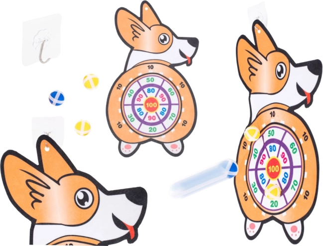 Dziecięca gra Corgi tarcza z suchymi piłeczkami