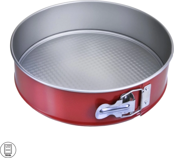 Metalowa forma do tortu z powłoką nieprzywierającą 24 cm czerwono-szara