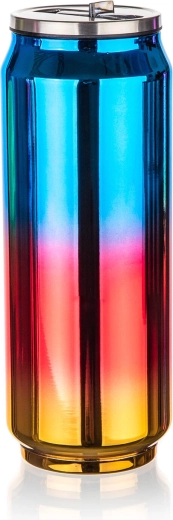 Termoska puszka 0,43 l tęczowy niebieski BE COOL