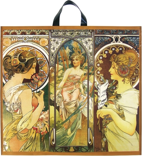 Torba z tworzywa sztucznego z motywem Alfonsa Muchy 55 × 50 cm