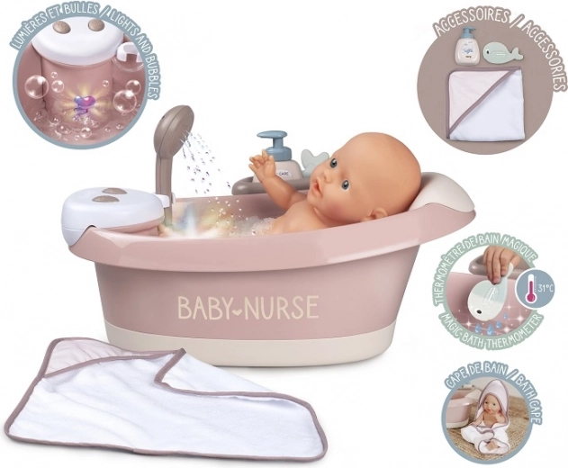 Smoby Baby Nurse Wanienka z jacuzzi, prysznicem i światłem