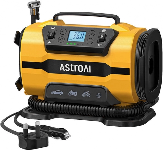 Przenośny kompresor AstroAI 150 PSI, 12V DC i 110–240V AC