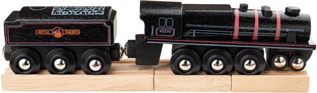 Drewniana replika parowozu Bigjigs Rail Black 5
