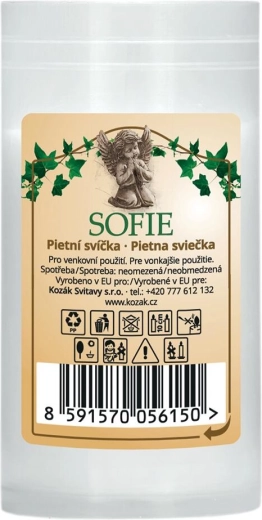 Zapasowa parafinowa świeca nagrobna biała 9,5 cm