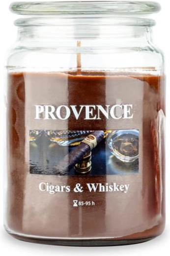 Pachnąca świeca w szkle PROVENCE cigars & whiskey 95 godzin