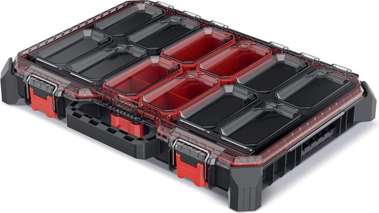 Organizer na narzędzia z pojemnikami, czarny, 54,3 × 39 × 7,7 cm