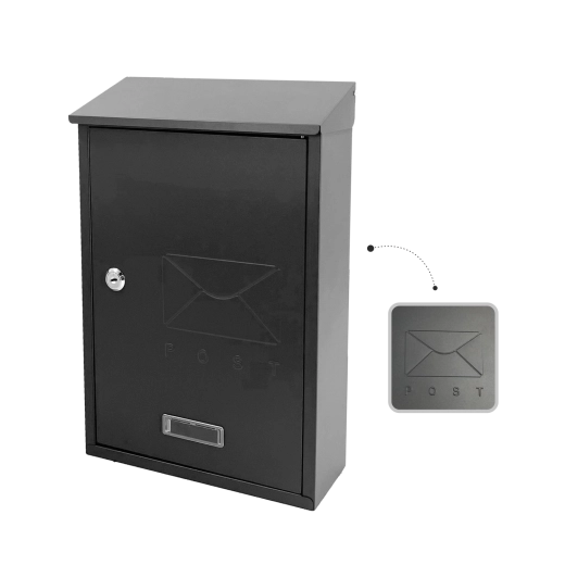 Skrzynka pocztowa Ibis antracyt 37,8 × 25 × 10 cm