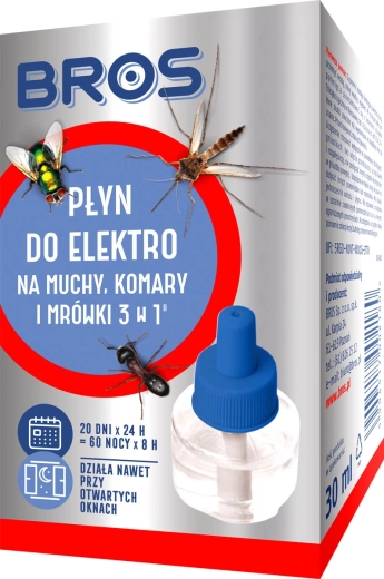 Wkład do elektrofumigatora BROS przeciw komarom, muchom i mrówkom 30 ml