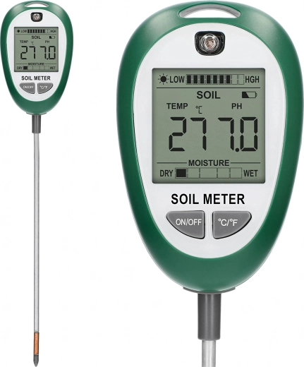 Cyfrowy tester gleby 4w1 – pH, wilgotność, temperatura i światło