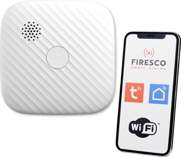 Firesco inteligentny detektor dymu Wi‑Fi do Tuya / Smart Life
