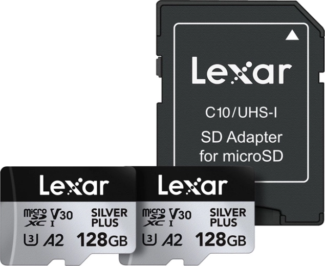 Zestaw 2 kart pamięci LEXAR High-Performance Silver Plus microSDXC 128 GB + adapter