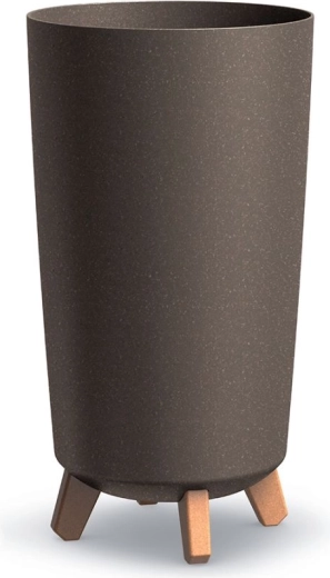 Donica Tubus Slim Eco Wood, kolor kawowy, 19,5 × 36,5 cm