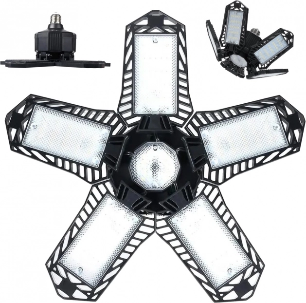 Sufitowa składana lampa warsztatowa LED E27, 80 W, 8000 lm